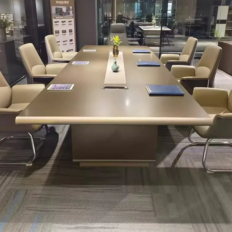Office Furniture High End - Grote vergadertafel, lichte luxe, hoogwaardige vergaderruimte,