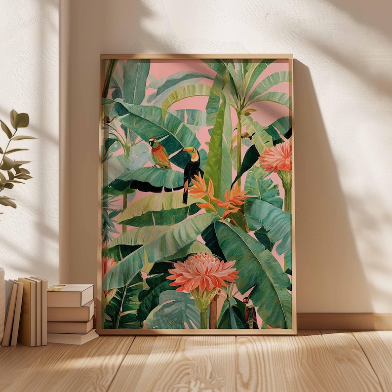 Office Furniture Modern - 1pc Retro Tropische Canvas Poster, Ongekaderde