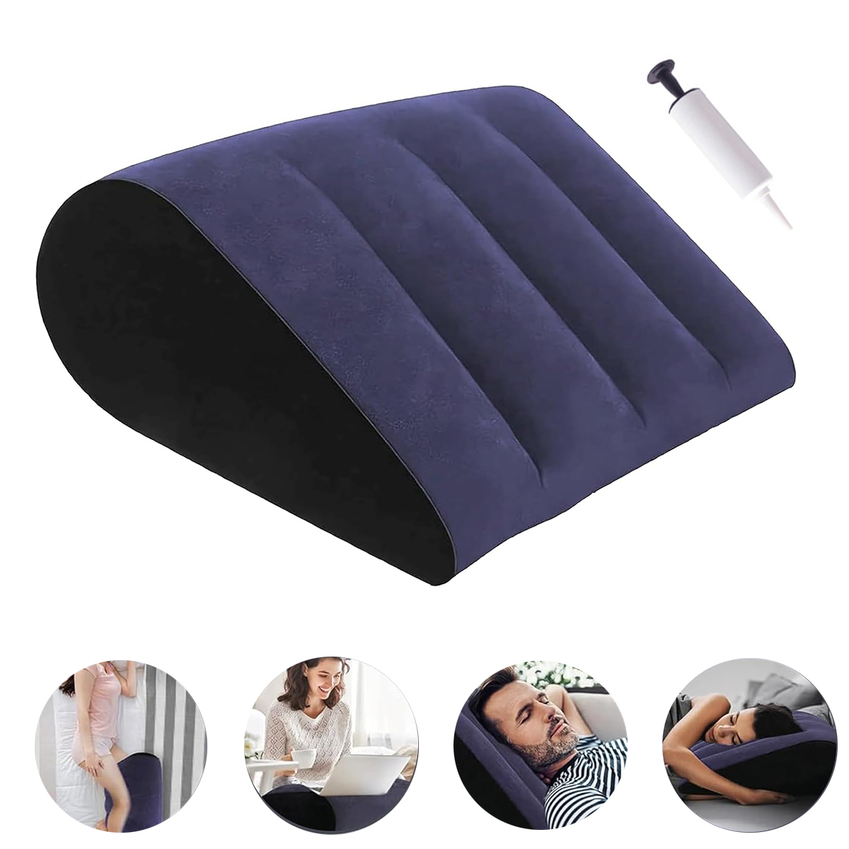 Office Furniture Home - Opblaasbaar wigkussen Paars Ergonomisch rugsteunkussen met