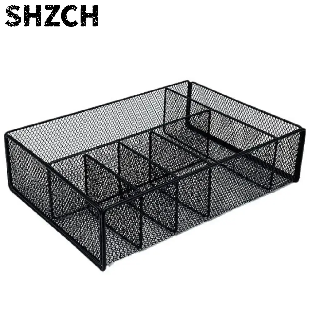Paper Basket Mesh - Zwart metalen opbergmand Mesh uitgeholde papieren