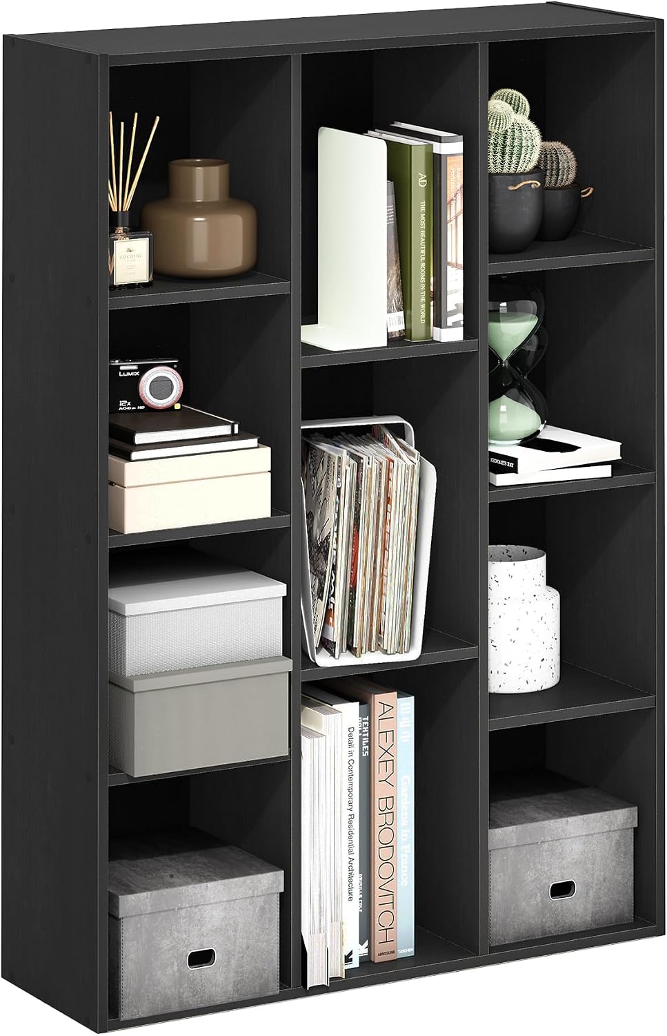 Office X Furniture - Boekenplank, 11-kubussen boekenkast, omkeerbare boekenkast, 9,4