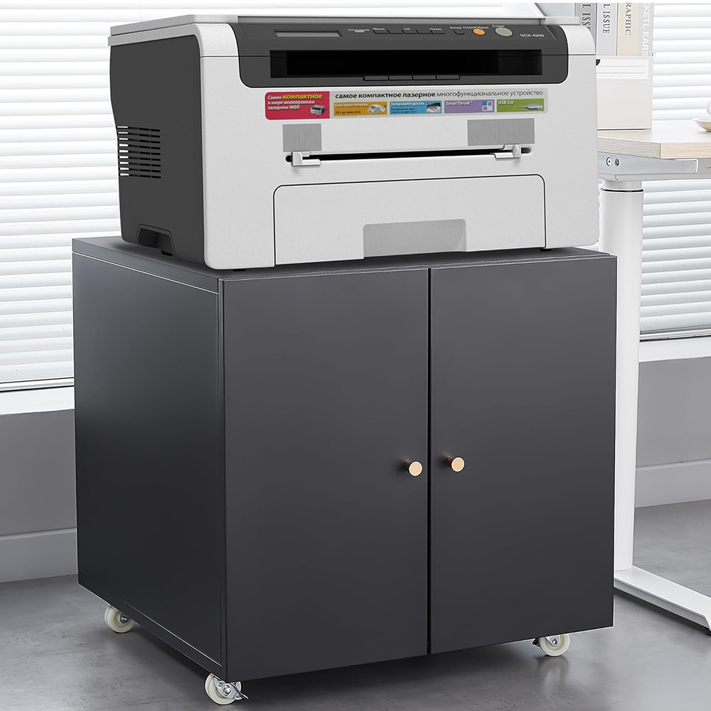 Office Furniture Plan - Metalen printerstandaard met archiefopslag, stalen archiefkast