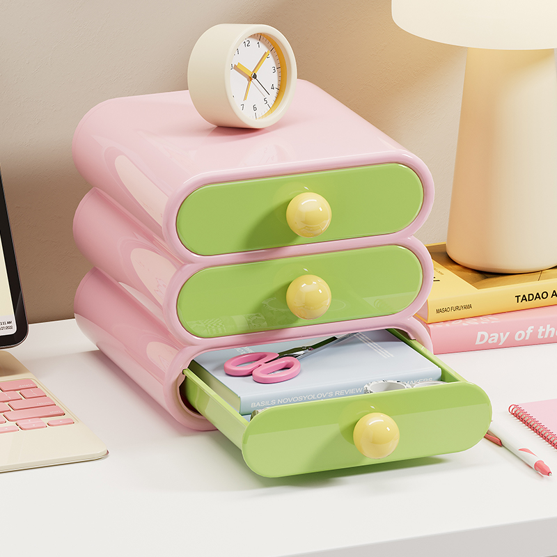Office Furniture Desk - Uforu Dopamine bureau-organizer, 3-laags lade-opbergdozen, multifunctionele