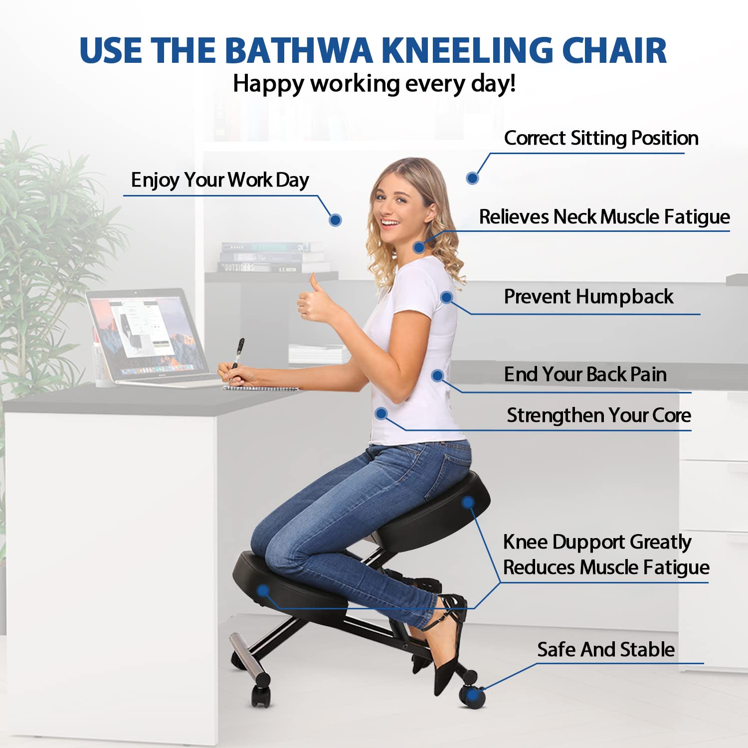 Ergonomische knielstoel voor k - Office Furniture Home recensie en prijs
