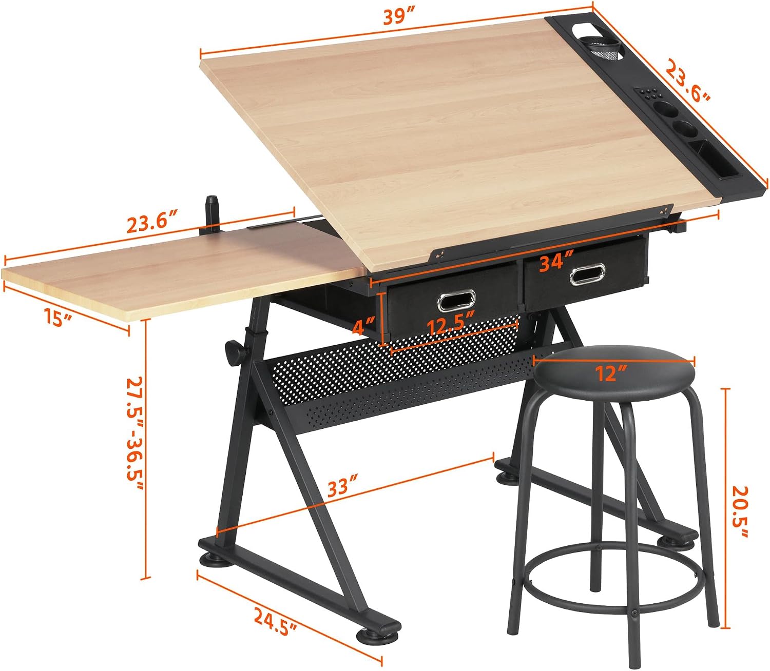 Verstelbare tekentafel met bij - Office Furniture Modern recensie en prijs