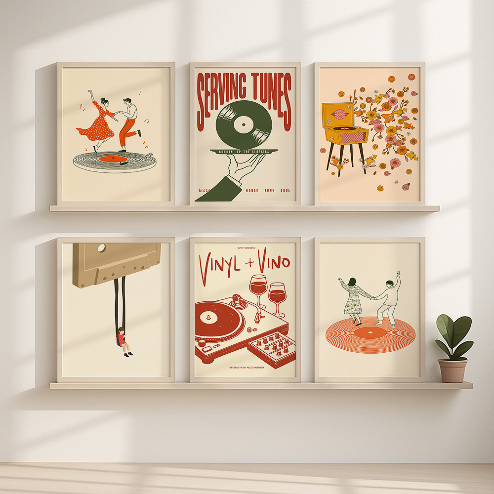 1pc Vintage Muziek Canvas Post - Office Furniture Modern recensie en prijs