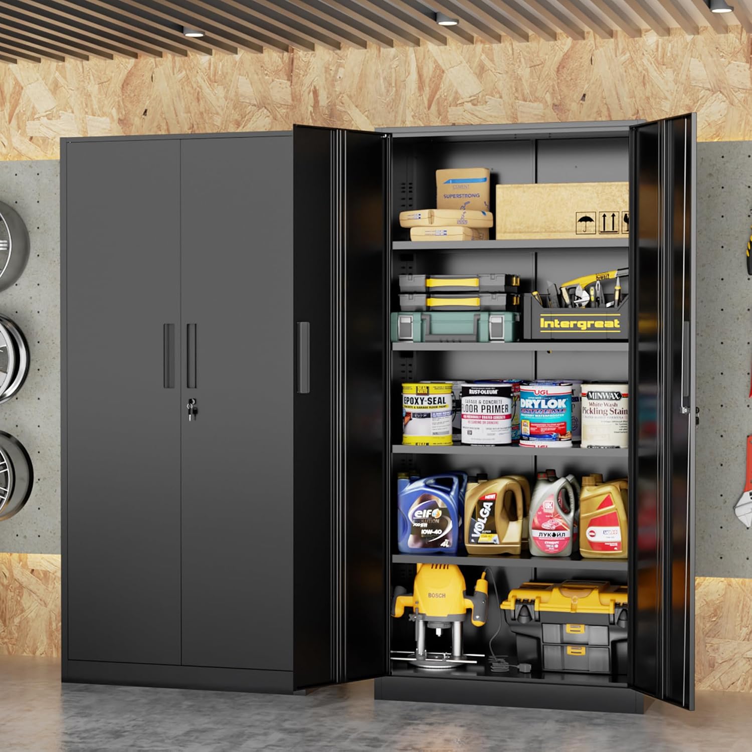 Hoge metalen opbergkast, afslu - Office Furniture Modern recensie en prijs