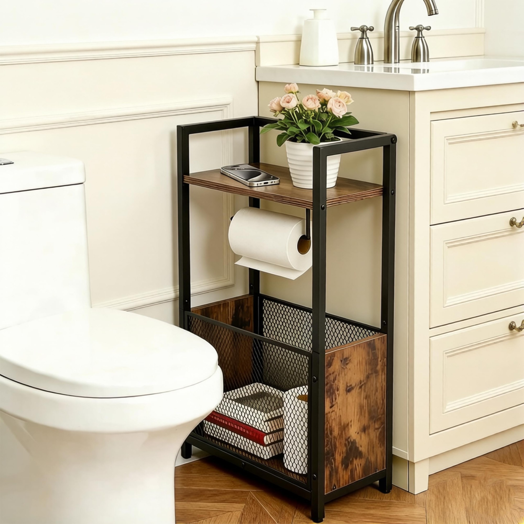 Vrijstaande toiletrolhouder vo - Paper Basket Mesh recensie en prijs