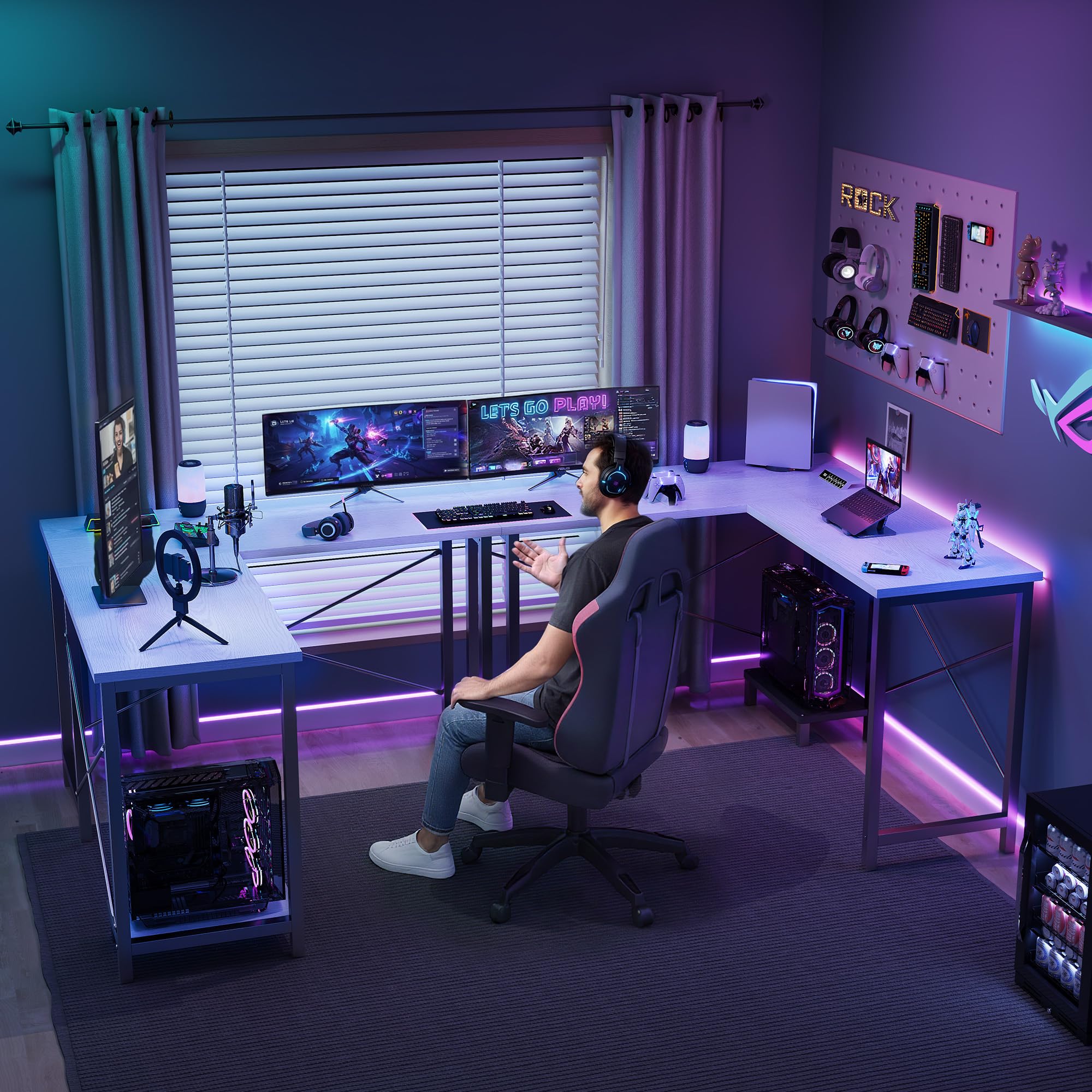 JHK 50 Inch L-vormig bureau co - Gaming Desk With Hutch recensie en prijs