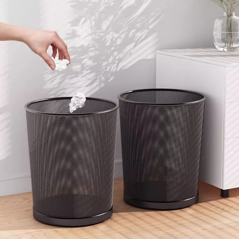 9L grote zwarte metalen prulle - Paper Basket Mesh recensie en prijs