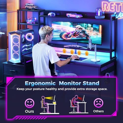 48 Inch Gamingbureau met boven - Gaming Desk With Hutch recensie en prijs